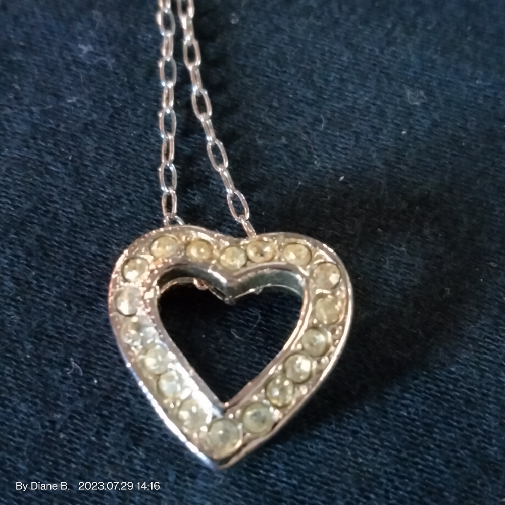 Sterling Silver Necklace with CZ Heart Pendant